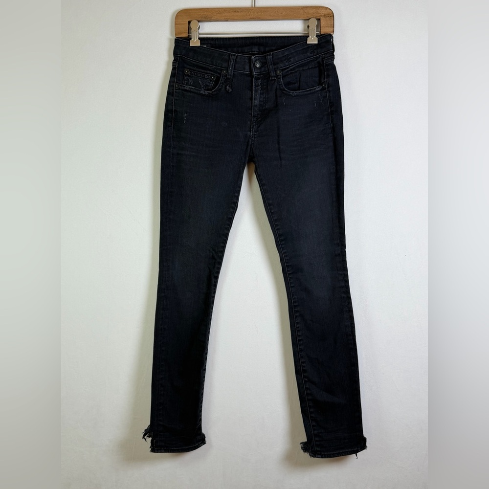 R13 Women’s Alison Skinny Crop Jeans – Black | Made in Italy | Size 26